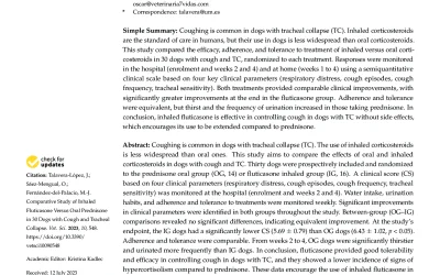 Comparative Study of Inhaled Fluticasone Versus OralPrednisone in 30 Dogs with Cough and Tracheal Collapse